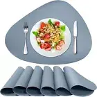 Herda Placemats Set of 6 for Dining Table Mats Faux Leather Placemats Wipeable W