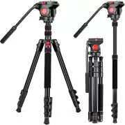 Tripod Camera Tripod, 72" Video Tripod with Fluid Head, Aluminum Heavy Duty Trip