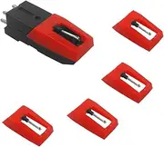 Set of 5 Vinyl Record Player Turntable Cartridge With Universal Replacement Stylus Needles, SourceTon 1pcs Turntable Record Player Cartridge & 4pcs Needle Stylus for LP Phonograph Record Player