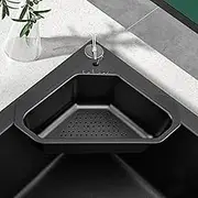 304 Stainless Steel Kitchen Sink Drain Basket Triangle Sink Strainer, Corner Sink Strainer Filter Multifunctional Drain Shelf for Sink Food Strainer or Storage Rack