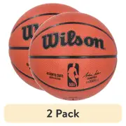 (2 pack) Wilson NBA Authentic Indoor/Outdoor Basketball, Brown, size 7 (29.5 in)