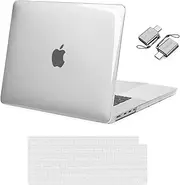 MOSISO Compatible with MacBook Pro 16 inch Case 2025-2021 M4 M3 M1 M2 A3403 A3186 A2991 A2780 A2485 Pro Max, Plastic Hard Shell Case Cover&Keyboard Skin&Type C Adapter 2 Pack, Crystal Clear