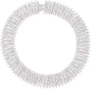 FOMIYES Wrist Massage Rings Spiky Sensory Finger Rings for Finger and Hand Wrist Massage Pain Reliefs Metal Acupressure Rings and Bracelets (Silver)