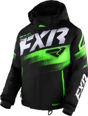 FXR Boost 2023 Youth Snowmobile Jacket, black-green, Size 36 Black Green