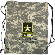 US United States Army Strong Woodland Digital Camo Drawstring Backpack Bag NEW