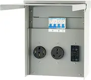 Temporary Power Outlet Panel 125/250 Volt with a 20/30/50 Amp Receptacle Installed RV Power Outlet Box for Camper, Trailer