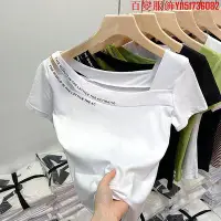 在飛比找Yahoo!奇摩拍賣優惠-百變服飾~3601#純棉短袖t恤女裝2024年新款夏季V領設