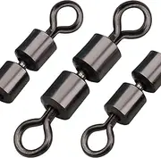 Fishing Accessories, Double Barrel Swivels, Twice Speed Rolling Swivel Black Nickel Stainless Steel Terminal Tackle Bass Fly Fishing Gear, Connect Fishing Line Hooks (30 Pcs Test 75-130 Pound)