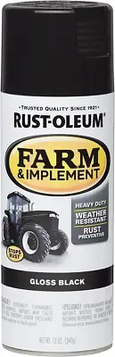 280123 Farm and Implement Spray Paint, Gloss Black, 12 Oz