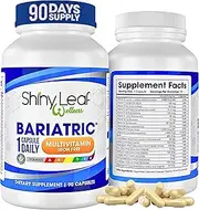 Shiny Leaf Bariatric Multivitamin Iron-Free Capsules for Post Bariatric Surgery Patients, Once-A-Day Dietary Supplement Without Iron for WLS, Sleeve, Mini Gastric Bypass Surgery (3 Months / 90 Caps)
