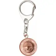 ANZAC Gift - New Zealand Penny Key Ring. Cooper Finishing