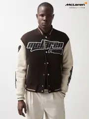 Reiss Brown/Ivory/White Circuit McLaren F1 Team Bomber Jacket (AY8333) | $2,100