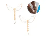 Beakey 2Pcs Summer Beach Coin Anklets Foot Accessories for Women