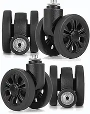 Zoofen Luggage Wheels Replacement 4 pcs Suitcase Replacement Wheels Wear-Resistant Spinner Wheels for Most Suitcase Repair, Black, 55mm, Zln-2