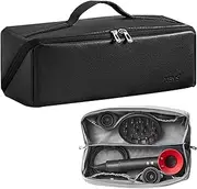 [Veki] Travel Storage Case for Dyson Airwrap Styler, Large Opening Travel Storage Bag Compatible for Shark Flexstyle Air Styling & Drying System, Portable Carrying Organizer for Hair Curler (Deep Black)