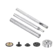 12 Sets Snap Fasteners Kit Copper with Tool Black