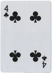 Jumbo Giant Playing Card 4 Four of Clubs Junk Smash Journal Scrapbook Crafts