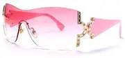 [HCHES] One Piece Oversized Sunglasses Women Luxury Designer Wrap Around Sun Glasses Men UV400 Fashion Eyewear Shades