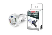 4 USB Ports Fast Car Charger For Smart Phone & Tablets Charging-White