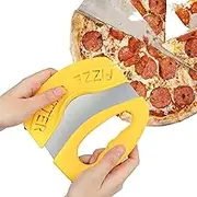 2 Pizza Cutter Rocker - Multi-Function Food Chopper, Dishwasher Safe,PP Handle Pizza Cutter Rocker, Stainless Blade Pizza Cutters Seta-au