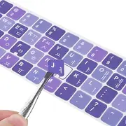 2Pack Korean-English Keyboard Stickers on Purple Background With White Lettering, Replacement Letters for Laptop Desktop Computer Notebook