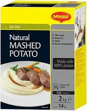 MAGGI Natural Mashed Potato, 2kg (Gluten free, Vegan, Vegetarian, Makes 14kg, 140 Serves)