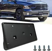 Front License Plate Frame for 2013-2018 Ram 1500 & 2019-2023 Ram 1500 Classic (DS) Front Bumper License Plate Holder Mounting Bracket (for Plastic Bumper ONLY/ 2Piece Type Bumper) Replace # 68141642AA