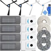 EATBALE X2 Accessories Set Replacement Parts for Ecovacs Deebot X2 Omni/X2 Pro/DEX86/X2 Robot Vacuum Cleaner, 4 Side Brushes, 4 HEPA Filters, 4 Dust Bags, 4 Mop Cloths Spare Kits (16 Pcs)