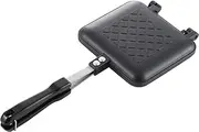 YOSHIKAWA Hot Sandwich Maker - SJ2408 - Black - Non-Stick - 13.8 x 5.9 x 1.3 inches