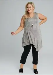 NWT Taking Shape Shine Bright Tank plus size XS 14 sleeveless tier TS shimmer
