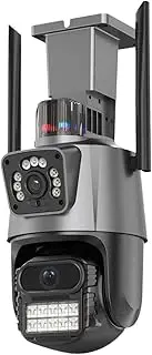 8MP WiFi PTZ Camera 4K HD Dual Lens Dual Screen Outdoor IP Camera AI Auto Tracking P2P H.265 Security Surveillance CCTV Cameras(U/S)