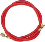MCFPGFVKNA 1Pc R134a R22 R410a Refrigeration Charging Hoses 1/4" SAE Female Manifold Gauge Set for Air Conditioner Red/Blue/Yellow Pneumatic Components(Red)