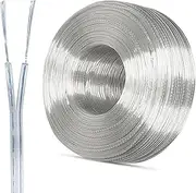 30/60/100ft Tinned Pure Copper Oxygen-Free Copper Transparent Wire Household Soft Wire RVB Lamp Wire Parallel Wire 2 Core 0.3 0.5 0.75 1 Square Power Line(Transparent/2C-0.3mm²)(60FT,0.3mm²)