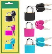 [MEGANEOPRE] 3 Pcs Small Locks with Keys,Multicolor Mini Key Locks, Plastic-Covered Copper Keyed Padlock for Luggage, Backpack, Gym Locker, Suitcase, Boxes