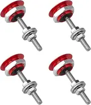 4Pcs Universal Vehicle Hood Pins,Quick Release License Plate Lock Clip,Push Button Bonnet Kit,Aluminum Quick Latch Lock,Quick Release Bumper Bonnet Lock Hood,Bumper Quick Release Lock Latch,Red