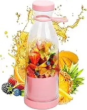 Portable Juicer Blender - Personal Cordless Juicer Fruit Mixer Bottle - Leak-Proof Shaker with Stainless Steel Cutters Cordless Mixer Bottle Kitchen Gadgets for Home Workout Picnic Men