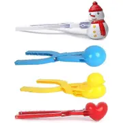 4 Pack Snowball Tongs, Winter Snowball Maker Toy, Snowball Press, Snowball Tongs Heart Shaped Snowballs, Perfect Outdoor Play Snow Toys For Kids