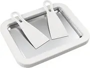 Ice Cream Maker Pan Ice Cream Roller Maker Pan Ice Cream Maker Plate Ice Rolls Plate with 2 Spatulas for Homemade Rolled Ice Cream for Making Soft Serve Frozen Yogurt