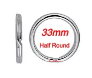 33mm LARGE 925 STERLING SILVER ROUND Split Ring KEYCHAIN KEY RING CHAIN ITALY