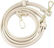 [HOMSFOU] Adjustable Replacement Shoulder Bag Strap for Women Beige with Golden Buckle Bag Accessory for Handbags and Bags