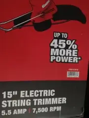 Bauer 5.5 Amp 15 in Corded Electric Grass String Trimmer Cutter