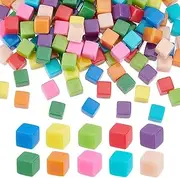 BENECREAT 140 Pieces 10 Colours Blank Dice, 8.5 mm Acrylic Dice Six Sided Blank Dice with Storage Box for Making Creative Dice, Board Game Props, Math Teaching