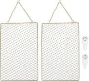 2pcs Jewelry Display Stand Frame Wall Mounted Jewelry Holder Wire Key Hanger Earring Holder Hanging Rustic Wire Jewelry Frame Keychain Display Wire Wall Grid Alloy Storage Showcase