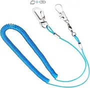 Anti-Bite Bird Harness Retractable Flying Rope with Bird Foot Rings, Elastic String Training Harness Parrot Flight Rope (Blue, One Size)