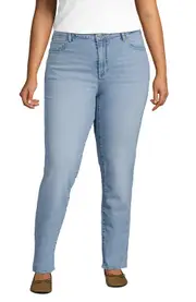 Lands' End Plus Size Denim Mid Rise Boyfriend Jeans in Arctic Indigo at Nordstrom, Size 16W