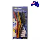 Stainless Steel Nylon Brass Scrub Brushes Metal Remover Mini Wire Brush Set AU