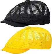 [Ztexkee] Mens Breathable Dome Mesh Summer Hat Newsboy Beret Ivy Cap Cabbie Flat Cap for Women Men