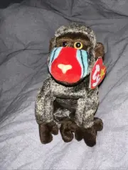 NOS Ty Beanie Buddy Cheeks Plush Monkey Baboon Plush 15" Stuffed Toy Retired F1