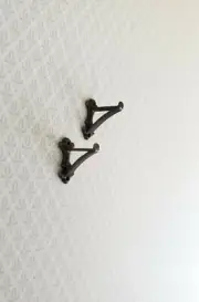 Dollhouse Wall Plant Hooks Set of 2 Metal 1:12 Scale Antique Bronze Finish