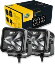 Hella Black Magic LED Series 3.2 Inch Cube Kit LED Spotlight with Wiring Harness